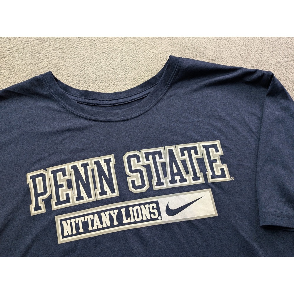 Nike Penn State Nittany Lions Dri-FIT Shirt Mens XXL Navy Blue Athletic Tee